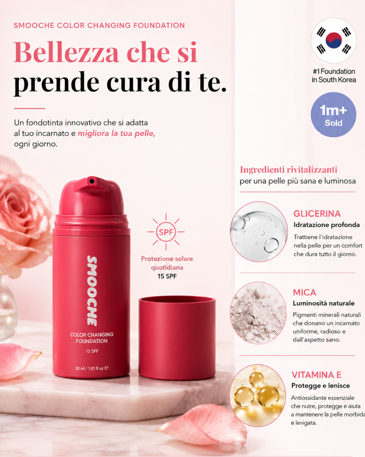 Smooche™-Fondotinta auto-adattivo con SPF15